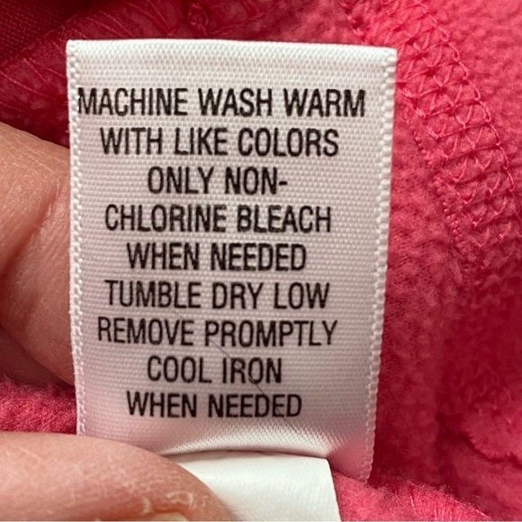 ❄️ Tek Gear Y2K Pink Cropped Fleece Hoodie Size Large EUC - Picture 8 of 14